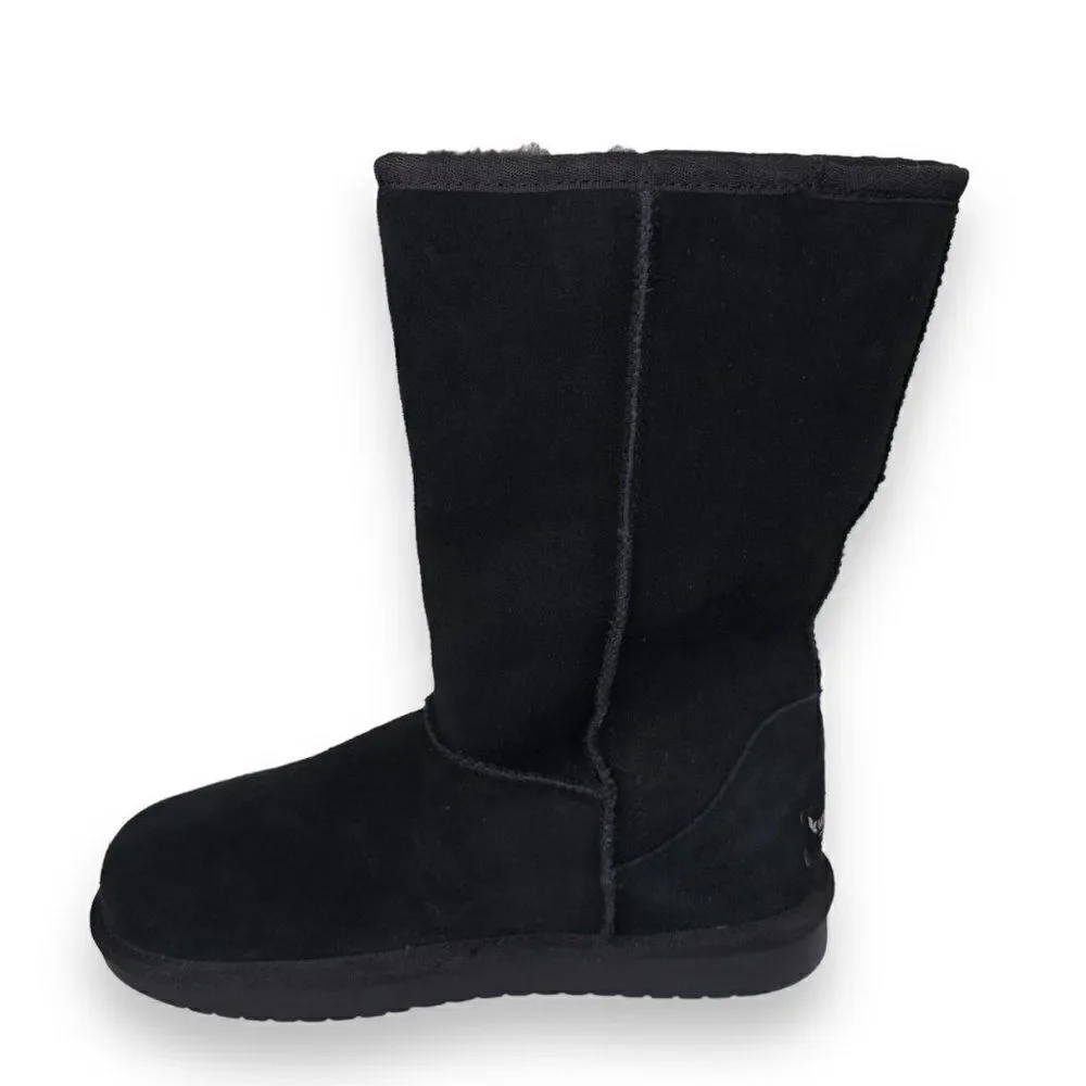 Koolaburra by UGG Koola Tall Boots Black Suede‎ 1020172 Youth 5 Women's 6